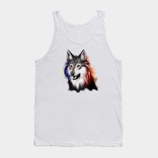 Cute Wolf Drawing Tank Top